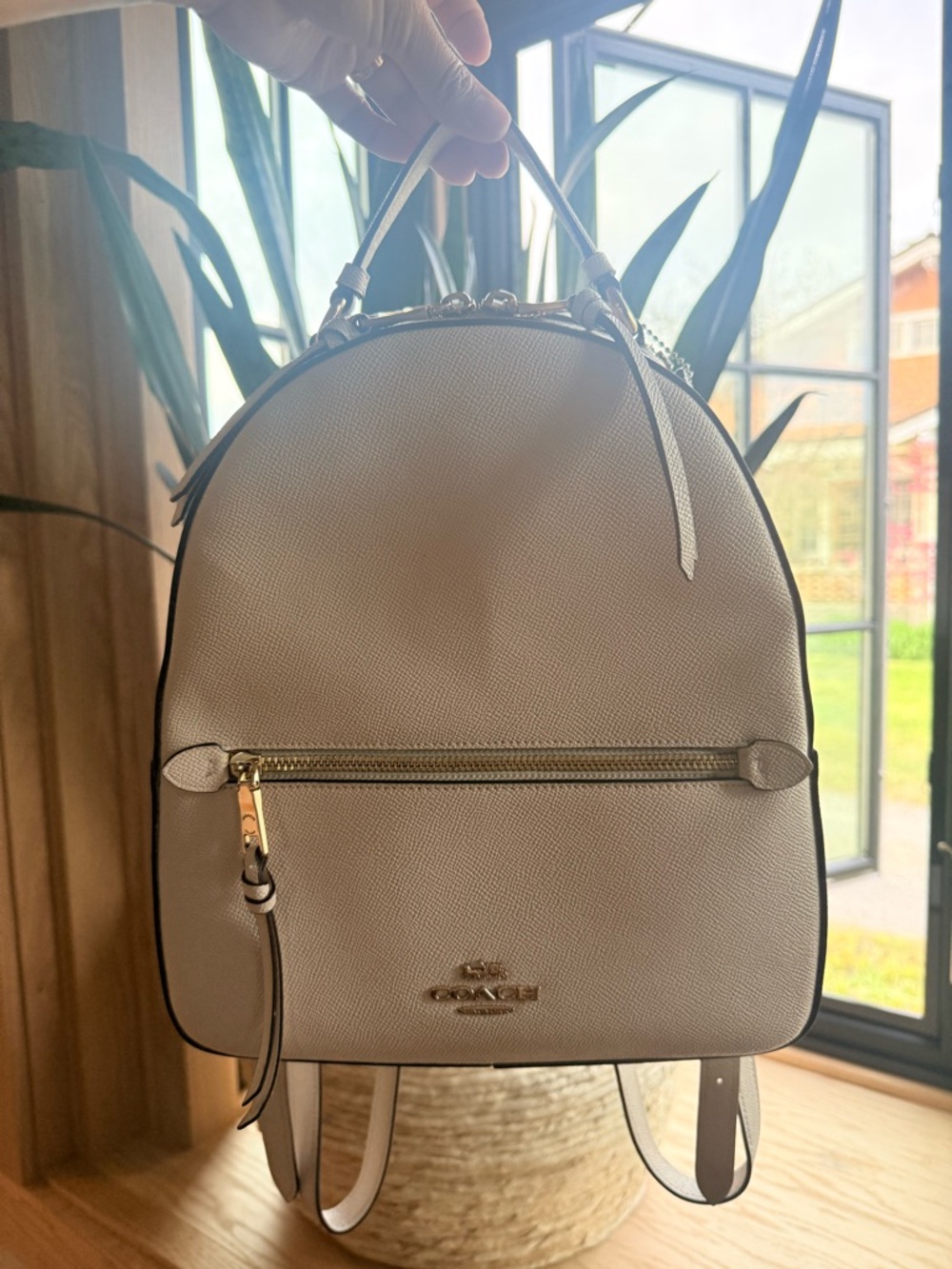 Coach Chalk Pebbled Leather Mini Backpack with Gold Hardware